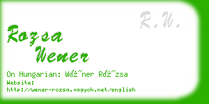 rozsa wener business card